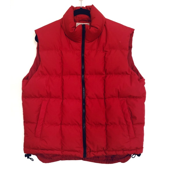 Vintage Jackets & Blazers - Vintage Red Feather Puffer Vest
